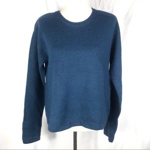 J. Crew Wool Sweater with Shoulder Pads Teal